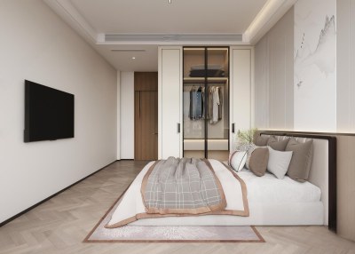 新中式卧室3D模型下载